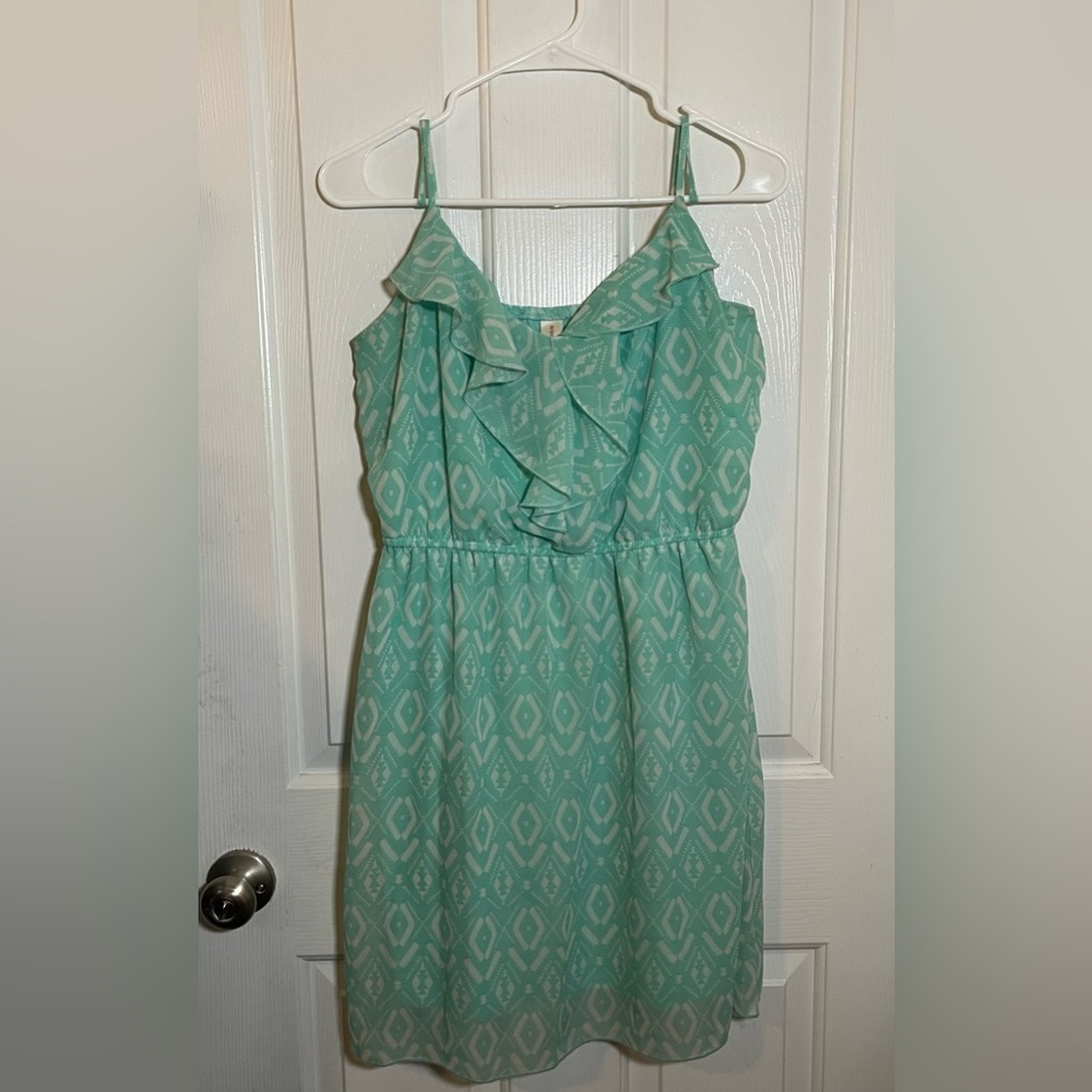 Women’s Teal Printed Mini Dress
